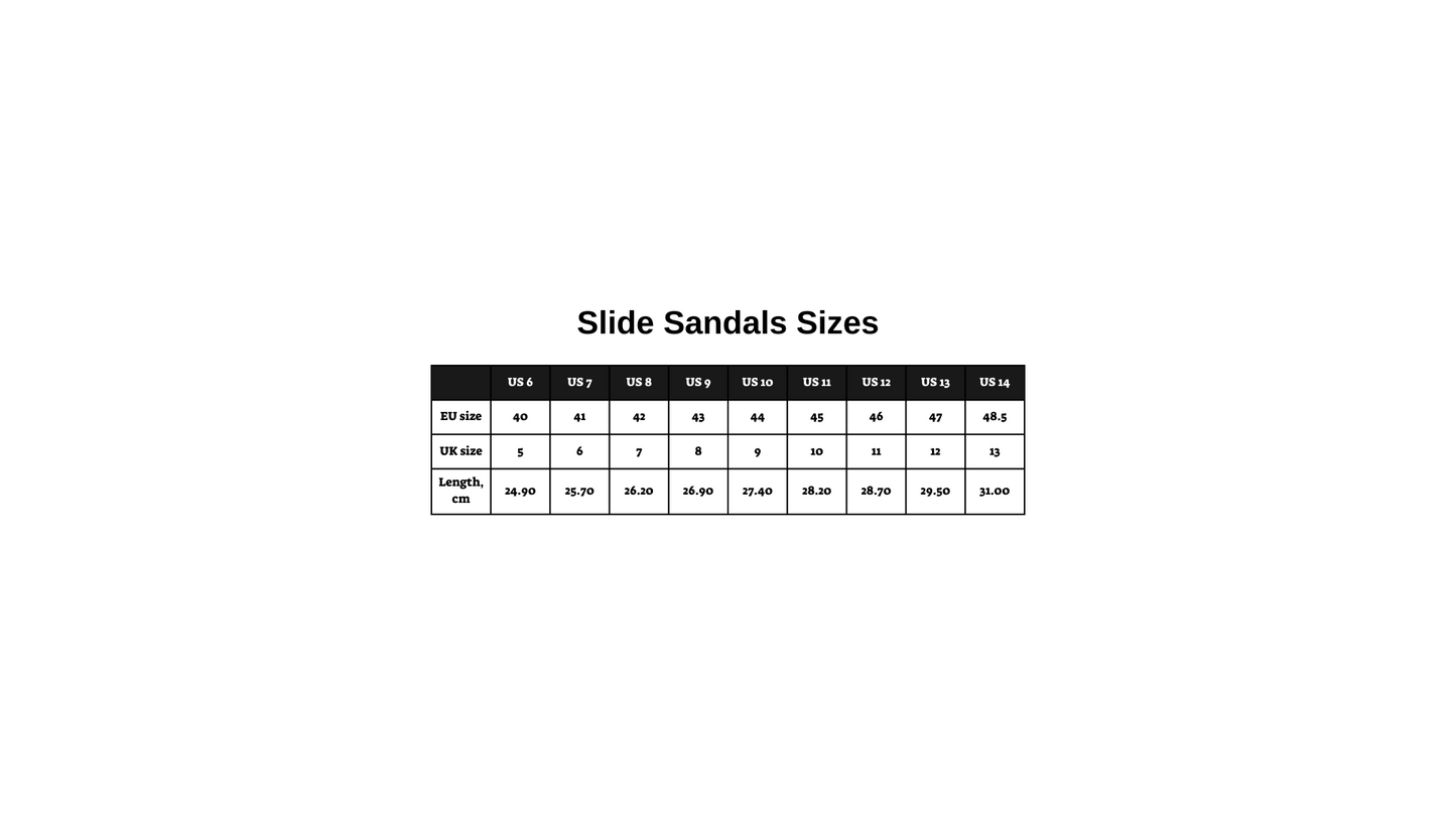 Unisex Slide Sandals